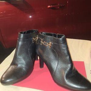 Leather ankle booties